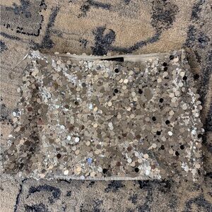 Silence + Noise Silver Sequin Skirt